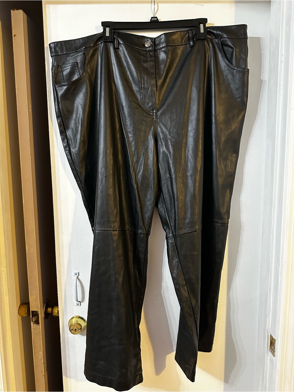 Black Leather Woman’s Pants - Classic Straight Fit